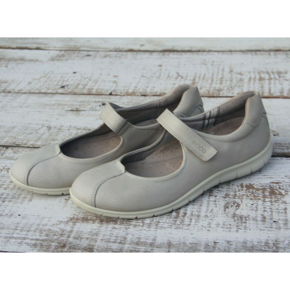 ECCO Women's Sz 9 / 40 Gray Strap-on Casual Mary Janes Comfort Walking Shoes